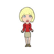 cartoon woman shrugging shoulders N678
