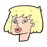 cartoon pretty female face N140