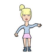 cartoon woman making dismissive gesture N28