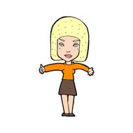 cartoon woman giving thumbs up symbol N94