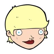 cartoon happy female face N257