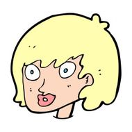 cartoon happy female face N258