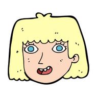 cartoon happy female face N259
