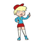 cartoon skater girl giving thumbs up symbol N14