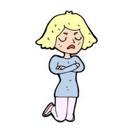 cartoon annoyed woman N273
