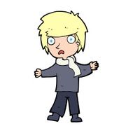 cartoon unhappy boy N84