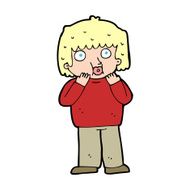 cartoon worried boy N43