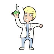 cartoon happy scientist N11