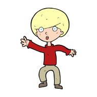 cartoon panicking boy N14