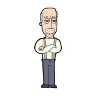 cartoon annoyed old man N91
