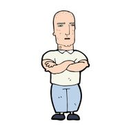 cartoon annoyed bald man N14