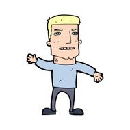 cartoon waving stressed man N13
