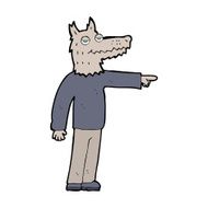 cartoon wolf man pointing N18