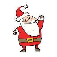cartoon santa claus punching air N27