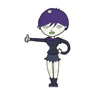 cartoon vampire girl giving thumbs up symbol N13