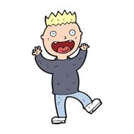 cartoon crazy happy man N14