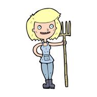cartoon happy farmer girl N11