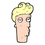 cartoon bored man&#039;s face N13