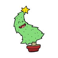 cartoon dancing christmas tree N26