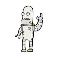 cartoon waving robot N31