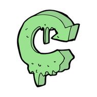 cartoon melting recycling symbol N6