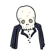 cartoon spooky skull spider N12