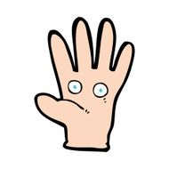 cartoon hand with eyes N15