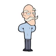 cartoon old man with mustache N37