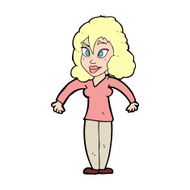 cartoon woman shrugging shoulders N679