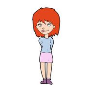 cartoon happy woman N372