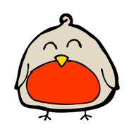 funny cartoon christmas robin N21