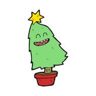 cartoon dancing christmas tree N27
