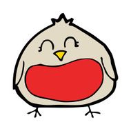 funny cartoon christmas robin N23