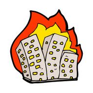 cartoon burning buildings N15