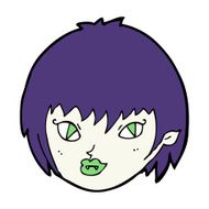 cartoon vampire girl face N15
