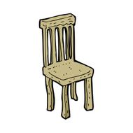 cartoon old wooden chair N16