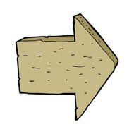 cartoon wooden arrow sign N11