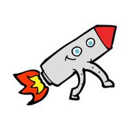 cartoon happy rocket N15