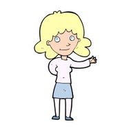 cartoon friendly woman N98