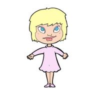 cartoon girl shrugging shoulders N41