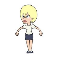cartoon annoyed woman N275