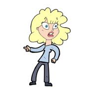 cartoon worried woman pointing N15