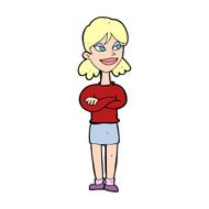 cartoon smug woman N26