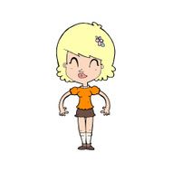 cartoon happy pretty woman N15