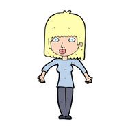 cartoon woman shrugging N86