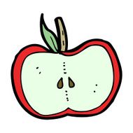 cartoon apple half N11