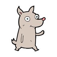 cartoon little dog waving N14