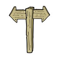 Cartoon Sign Post N99