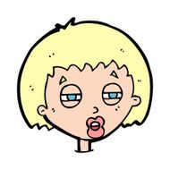 cartoon woman narrowing eyes N11