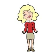 cartoon woman shrugging shoulders N682